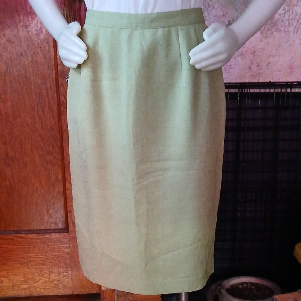 Jacqueline Ferrar Olive Green Pencil Skirta